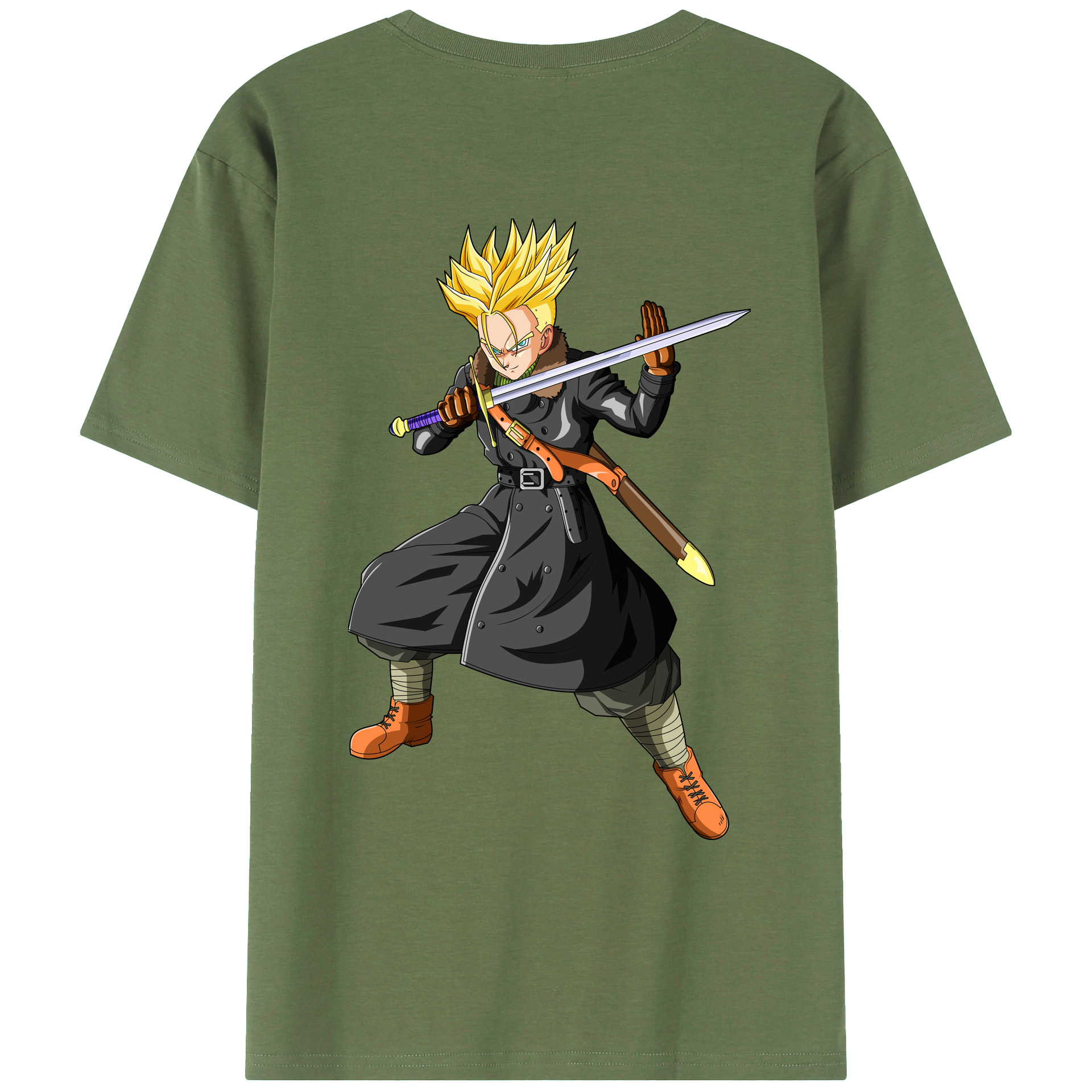 （画像用） ドラゴンボール トランクス（Torankusu）DRAGON BALL Trunks 綿100％ メンズ半袖Tシャツ（バックプリント） 通気性